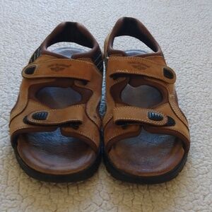 Boca Classics Men’s Tan/Brown Nubuck Leather Strap Sandals  10.5 M